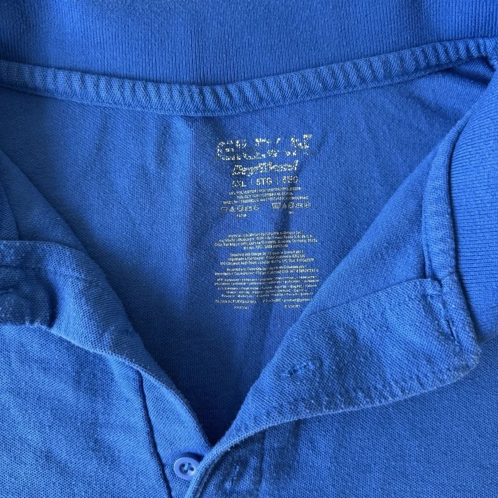 Gildan Dry Blend Men's Polo Shirt 5XL Blue Cotton Short Sleeve